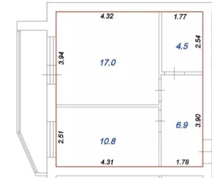 1-к кв. Тверская область, Тверь ул. Комарова, 7 (45.0 м)