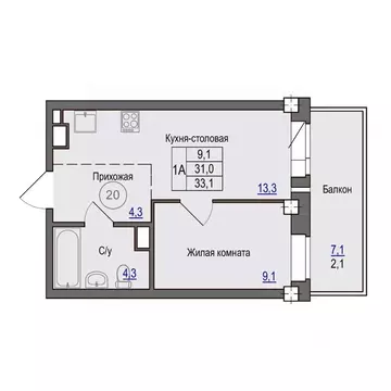 1-к кв. Псковская область, Псковский район, Завеличенская волость, д. ...