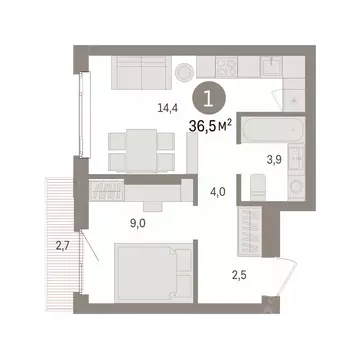 1-к кв. Свердловская область, Екатеринбург Сортировочный жилрайон, ...