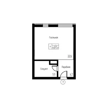 Квартира-студия: Светлогорск, жилой комплекс Русь-2 (33.2 м)