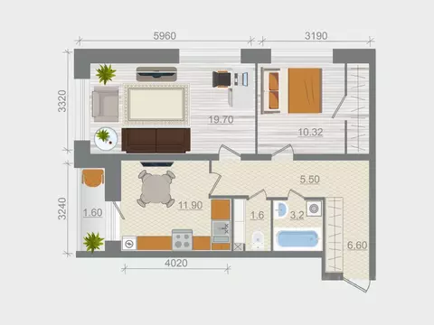 2-к кв. Ленинградская область, Ломоносовский район, Горбунковское ...