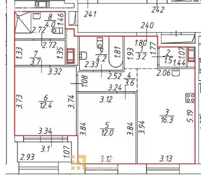 2-комнатная квартира: Санкт-Петербург, проспект Крузенштерна, 13 (60.9 ...