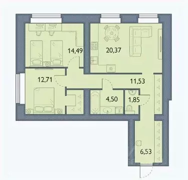 2-к кв. Брянская область, Брянский район, пос. Мичуринский, ...
