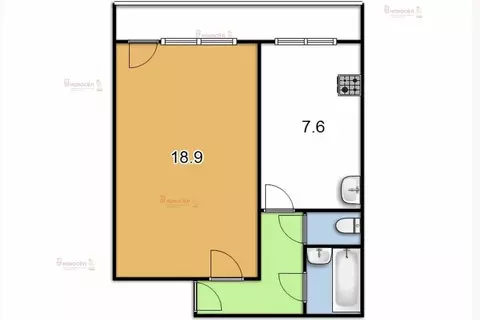 1-комнатная квартира: Екатеринбург, проспект Космонавтов, 78Б (34.7 м)