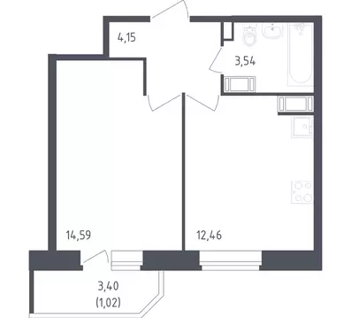 1-комнатная квартира: Санкт-Петербург, Невский район, муниципальный ...