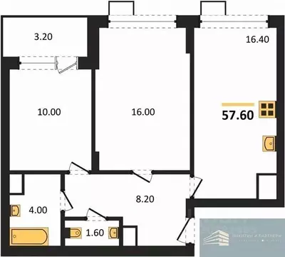2-к кв. Воронежская область, Воронеж бул. Содружества, 6 (57.8 м)