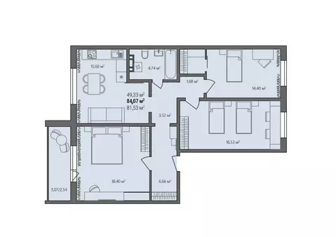 2-к кв. Челябинская область, Челябинский городской округ, пос. ...