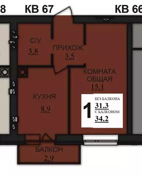 1-к кв. Ивановская область, Ивановский район, Богданихское с/пос, д. ...