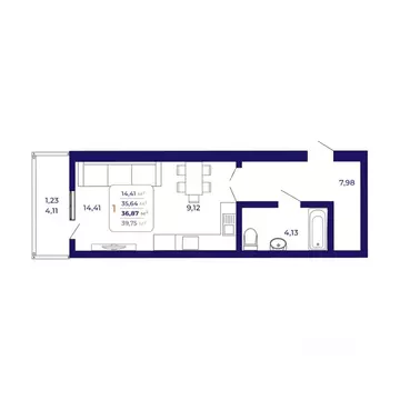 1-к кв. Башкортостан, Уфа Затон-Восточный жилрайон, Паруса жилой ...