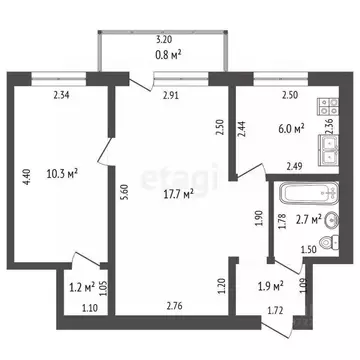 2-к кв. Башкортостан, Стерлитамак ул. Тукаева, 5 (40.0 м)