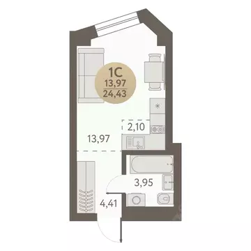 Студия Новосибирская область, Новосибирск Урбан Пикс жилой комплекс ...