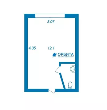 Квартира-студия: Тюмень, улица Энергетиков, 47 (17.6 м)