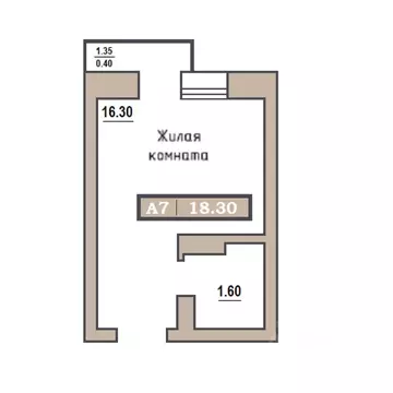 Студия Красноярский край, Красноярск Новая Базаиха мкр,  (18.3 м)