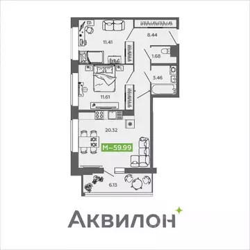 2-к кв. Архангельская область, Северодвинск И-1 кв-л, Аквилон Нео ...