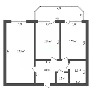 2-к кв. Амурская область, Благовещенск Пионерская ул., 2 (61.7 м)