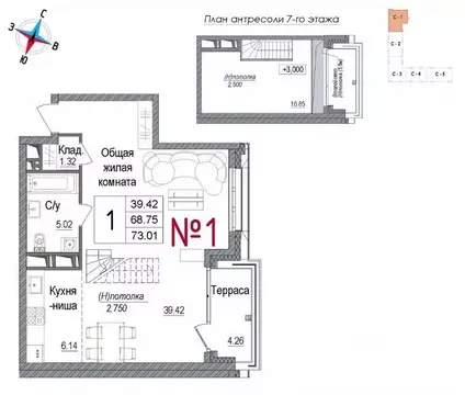 1-к кв. Московская область, Наро-Фоминск ул. Володарского, 10 (73.3 м)