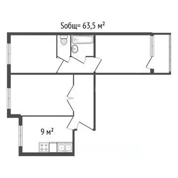 3-к кв. Брянская область, Брянск ул. Романа Брянского, 15/1 (63.5 м)