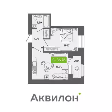 1-к кв. Архангельская область, Северодвинск ул. Ломоносова, 79к1 ...