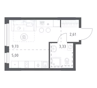 Квартира-студия: Уфа, жилой район Дёма, ЖК Новая Дёма, ЖК Урбан Мартен ...