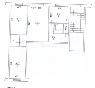 3-к кв. Бурятия, Улан-Удэ Краснофлотская ул., 40 (61.9 м)