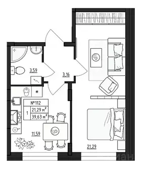 1-к кв. Ленинградская область, Гатчинский муниципальный округ, д. ...