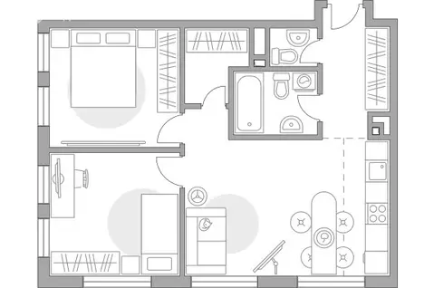 3-комнатная квартира: Москва, ЖК Билак Коломенское (64.51 м)