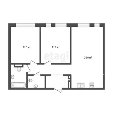 2-комнатная квартира: Тюмень, улица Тимофея Чаркова, 87 (60 м)