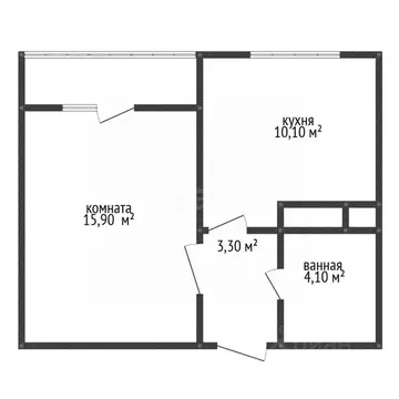 1-к кв. Воронежская область, Воронеж ул. Пескова, 3 (33.5 м)