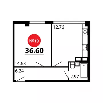 1-к кв. Крым, Симферопольский район, с. Перово  (36.6 м)