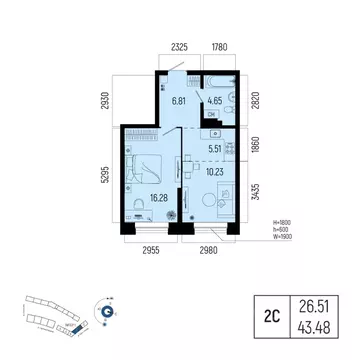 2-к кв. Башкортостан, Уфа Глумилино-1 мкр, Новатор жилой комплекс ...