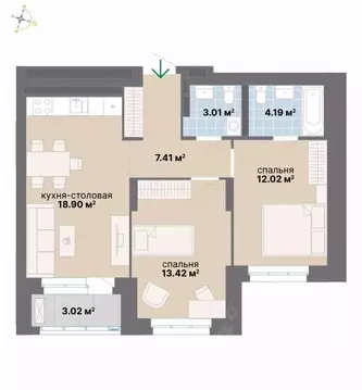 2-к кв. Свердловская область, Екатеринбург Южный жилрайон, Лайв жилой ...