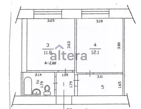 1-к кв. Татарстан, Казань ул. Батыршина, 23 (34.8 м)