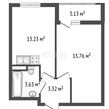 1-комнатная квартира: Санкт-Петербург, улица Чирикова, 5 (35.94 м)