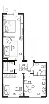 2-к кв. Ленинградская область, Гатчинский муниципальный округ, д. ...