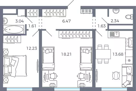 2-к кв. Самарская область, Волжский район, Лопатино с/пос, пос. ...