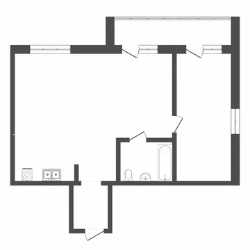 1-комнатная квартира: Тюмень, Харьковская улица, 64 (64.9 м)