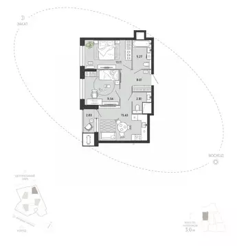 2-к кв. Тульская область, Тула ул. Фридриха Энгельса, 74 (59.19 м)