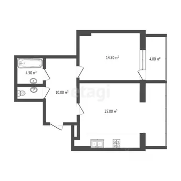 1-к кв. Тюменская область, Тюмень ул. Николая Зелинского, 5к2 (49.0 м)