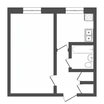 1-к кв. Тюменская область, Тюмень Тарманы мкр, ул. Игримская, 21 (28.2 ...