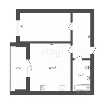 1-к кв. Тюменская область, Тюмень Широтная ул., 209 (46.6 м)