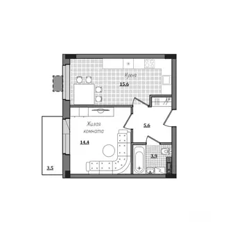1-к кв. Смоленская область, Смоленск ул. Александра Степанова, 14 ...