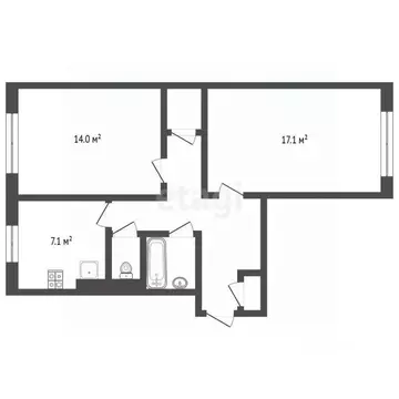 2-к кв. Ямало-Ненецкий АО, Муравленко ул. Ленина, 129 (51.9 м)
