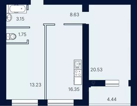 2-к кв. Саратовская область, Саратов ул. Имени Николая Егорова (68.08 ...