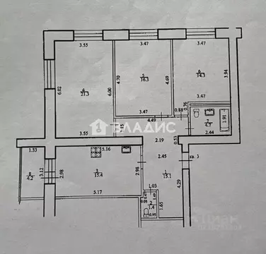 3-к кв. Башкортостан, Уфа Южный мкр, ул. Загира Исмагилова, 18 (88.5 ...