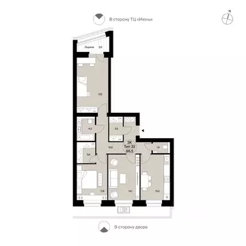 3-к кв. Коми, Сыктывкар Октябрьский просп., 137 (86.5 м)