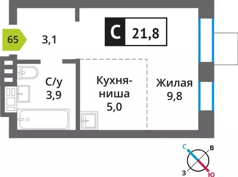 1-к кв. Московская область, Красногорск городской округ, пос. Светлые ...
