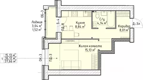 1-к кв. Кировская область, Киров Красный Химик мкр,  (37.66 м)