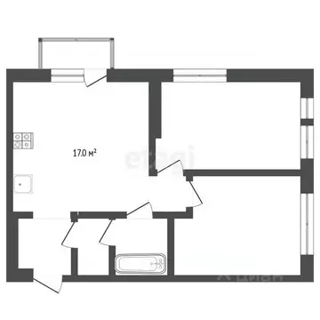 2-к кв. Тюменская область, Тюмень Полевая ул., 117к8 (52.7 м)
