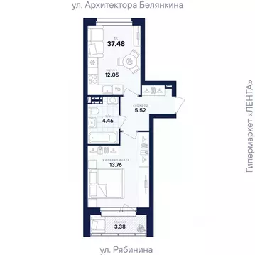 1-к кв. Свердловская область, Екатеринбург Академический мкр, ...