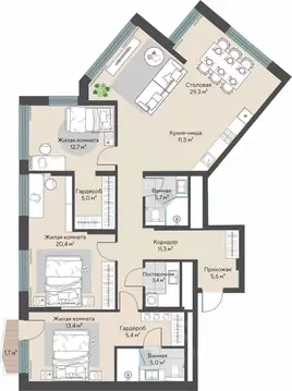 3-к кв. Свердловская область, Екатеринбург Парковый мкр, Никольский ...